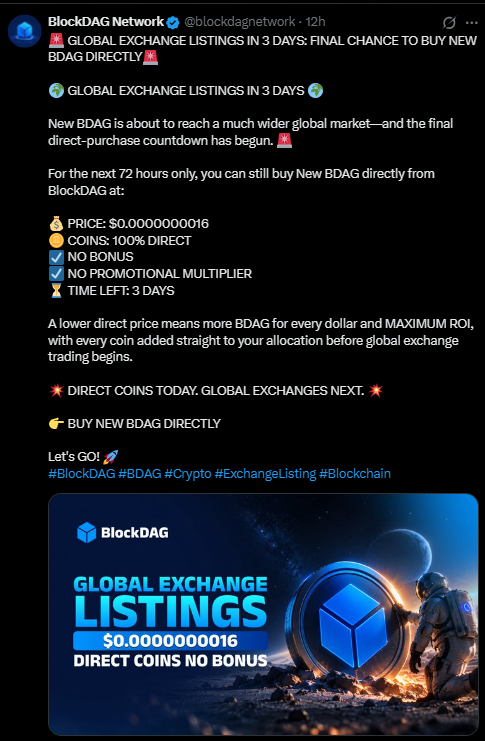 GLOBAL EXCHANGE LISTINGS IN 3 DAYS GLOBAL EXCHANGE LISTINGS IN 3 DAYS