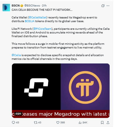 BSC news tweet on celia