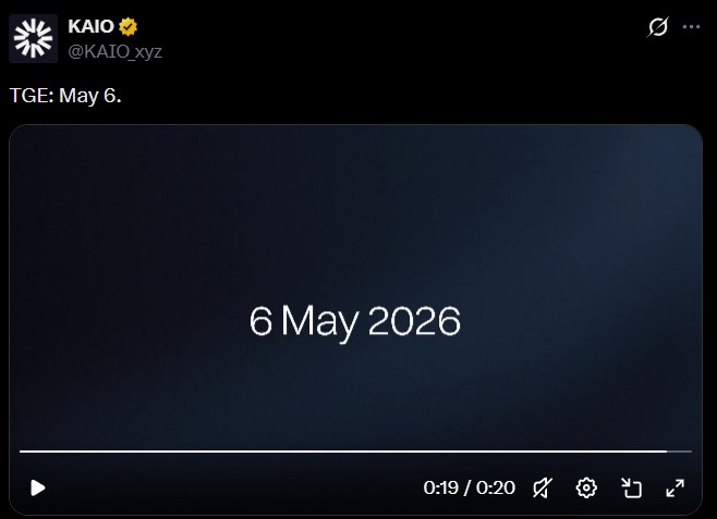 KAIO Token TGE Set for May 6 Launch