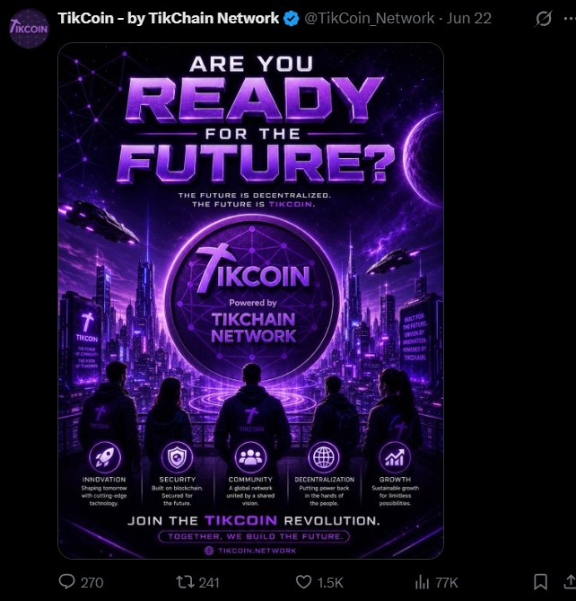 TikCoin Network Listing Date Confirmed for July 1, 2026
