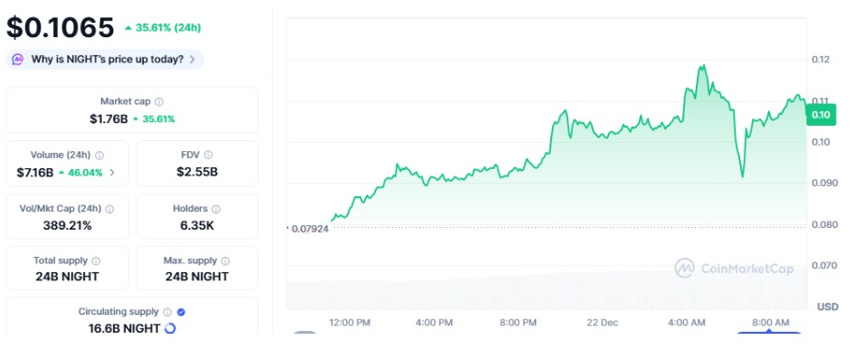 NIGHT Price Up Today NIGHT Price Up Today