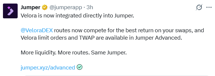 Jumper X Velora news Jumper X Velora news