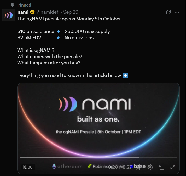 NAMI Crypto Presale News