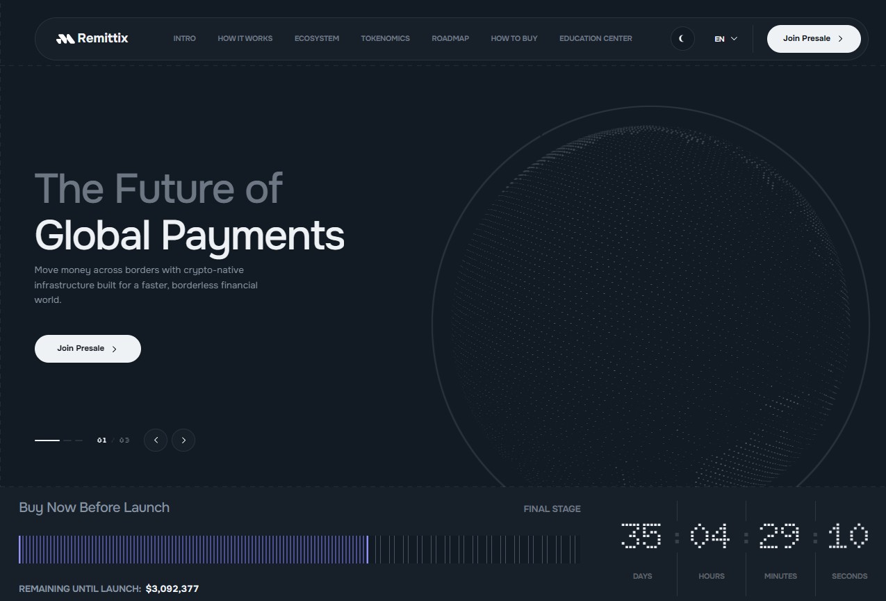 Remittix.io homepage