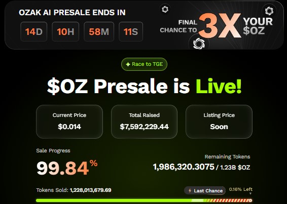 official Ozak AI presale dashboard official Ozak AI presale dashboard