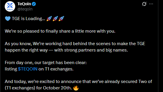 TeQoin Official X Post TeQoin Official X Post