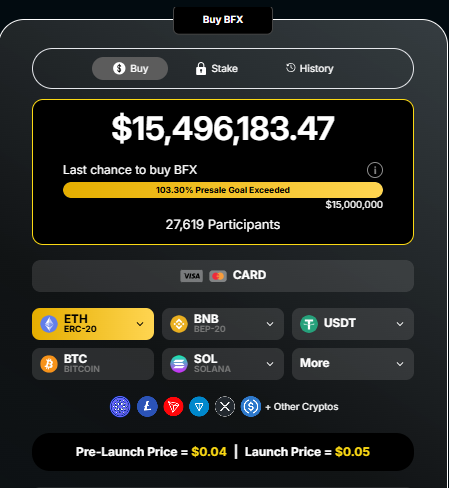 blockchainfx presale price
