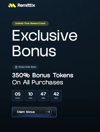 Remittix 350% bonus
