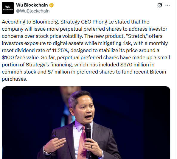 Strategy perpetual preferred shares designed to reduce volatility