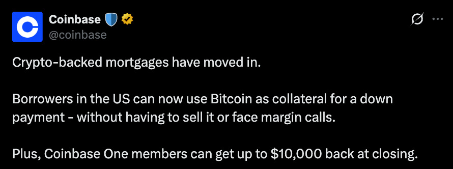 CoinBase Official Tweet