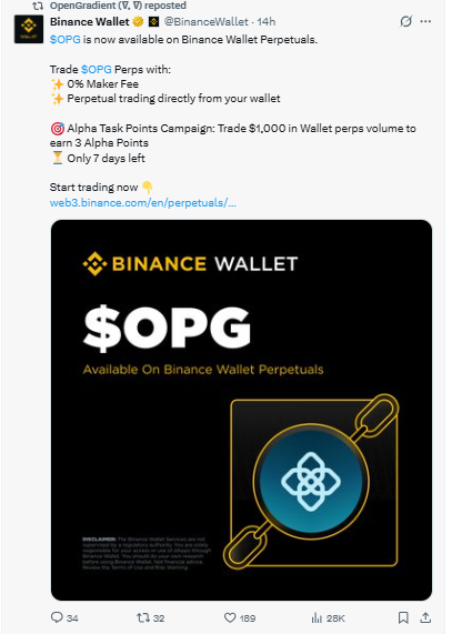 OPG Binance Wallet