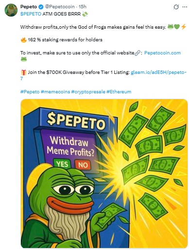 $PEPETO ATM Goes BRRR $PEPETO ATM Goes BRRR
