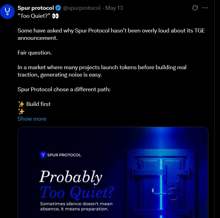 Spur Protocol Staying Quiet Before TGE