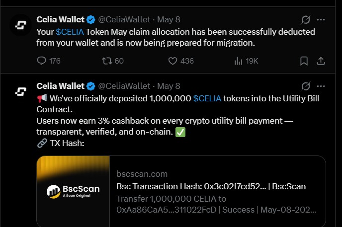 Celia Token Migration news