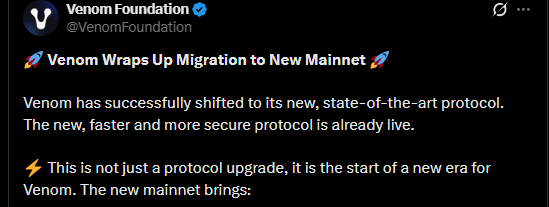 Venom mainnet migration Venom mainnet migration