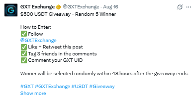$500 USDT giveaway