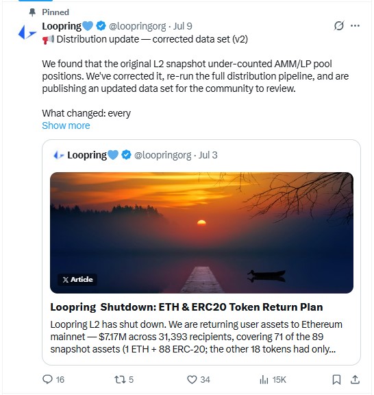 Official X Account (loopringorg) Official X Account (loopringorg)