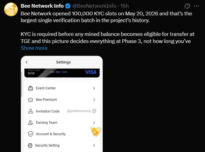 Bee Network KYC Update