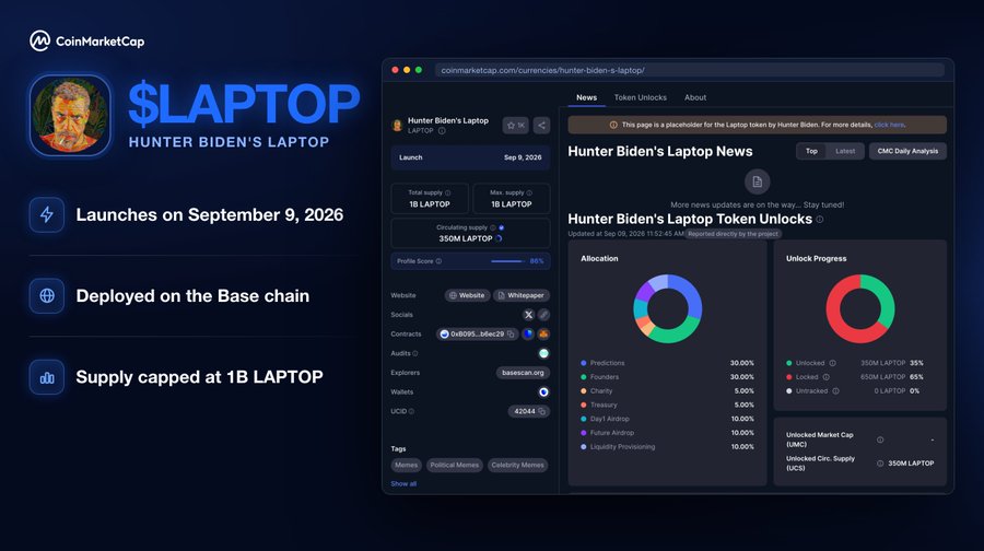 laptop meme coin update about tokenomics