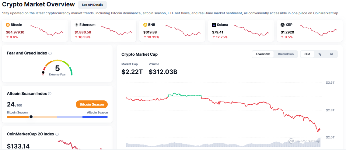 crypto market crashing
