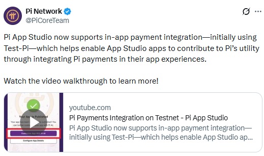 Pi App studio in-app payments