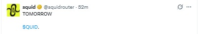 "TOMORROW" followed by "$QUID." Image title "TOMORROW" followed by "$QUID." Image title