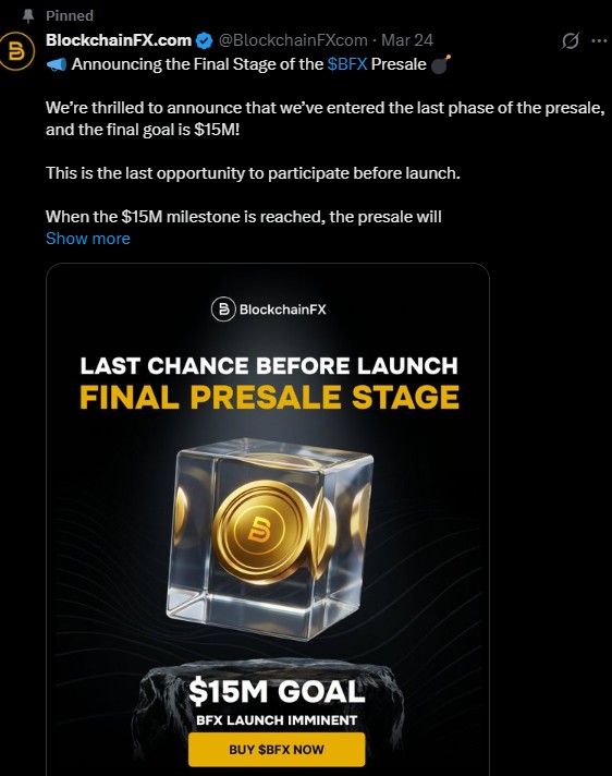 BlockchainFX BFX presale news