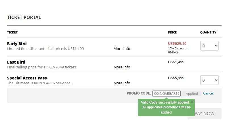 token2049 ticket promocode token2049 ticket promocode