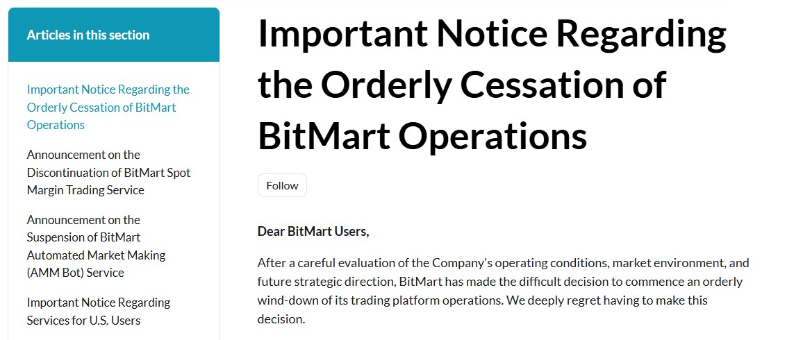 Bitmart Crypto Exchange Shutdown Bitmart Crypto Exchange Shutdown
