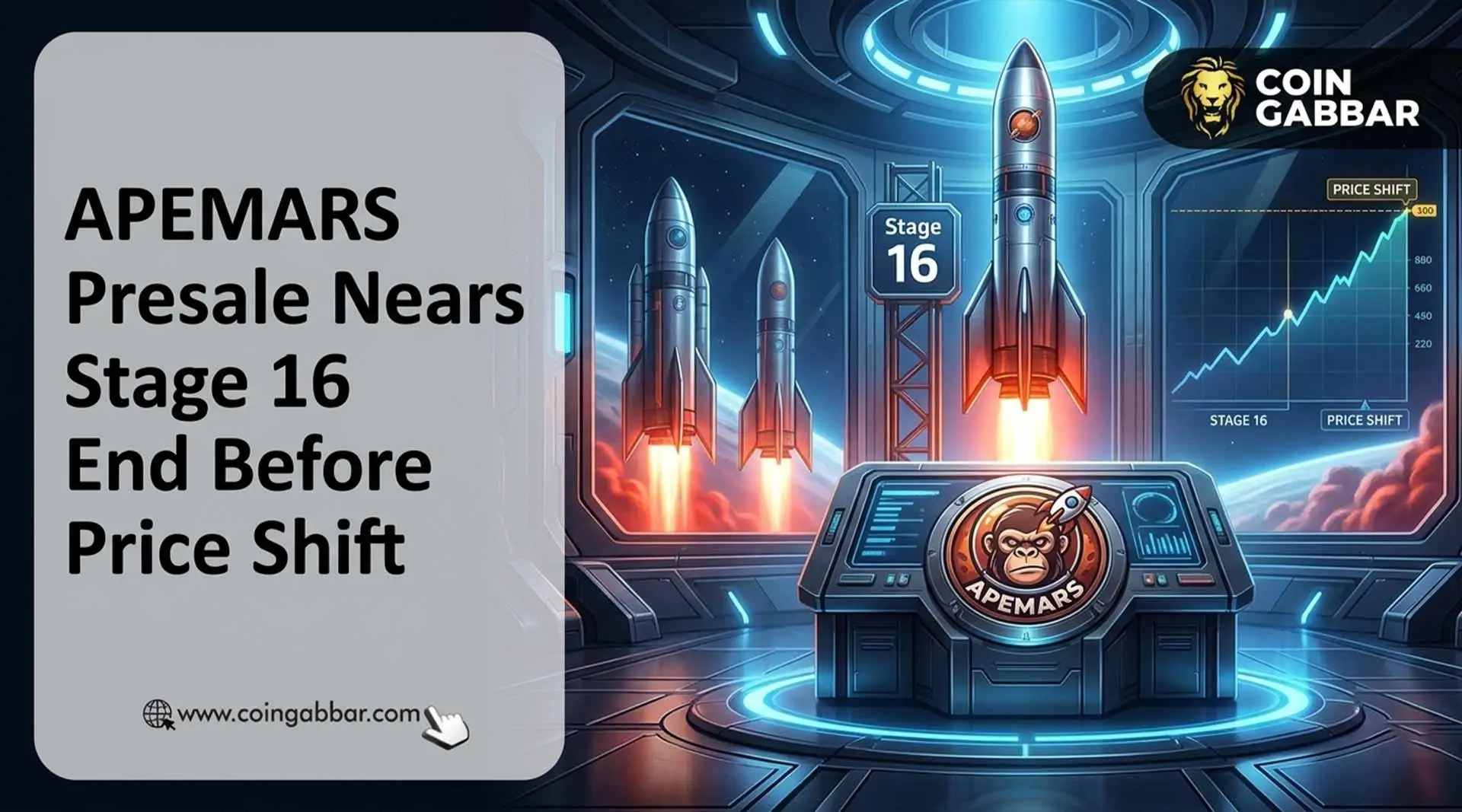 APEMARS Presale Stage 16 dashboard with 48 hour countdown