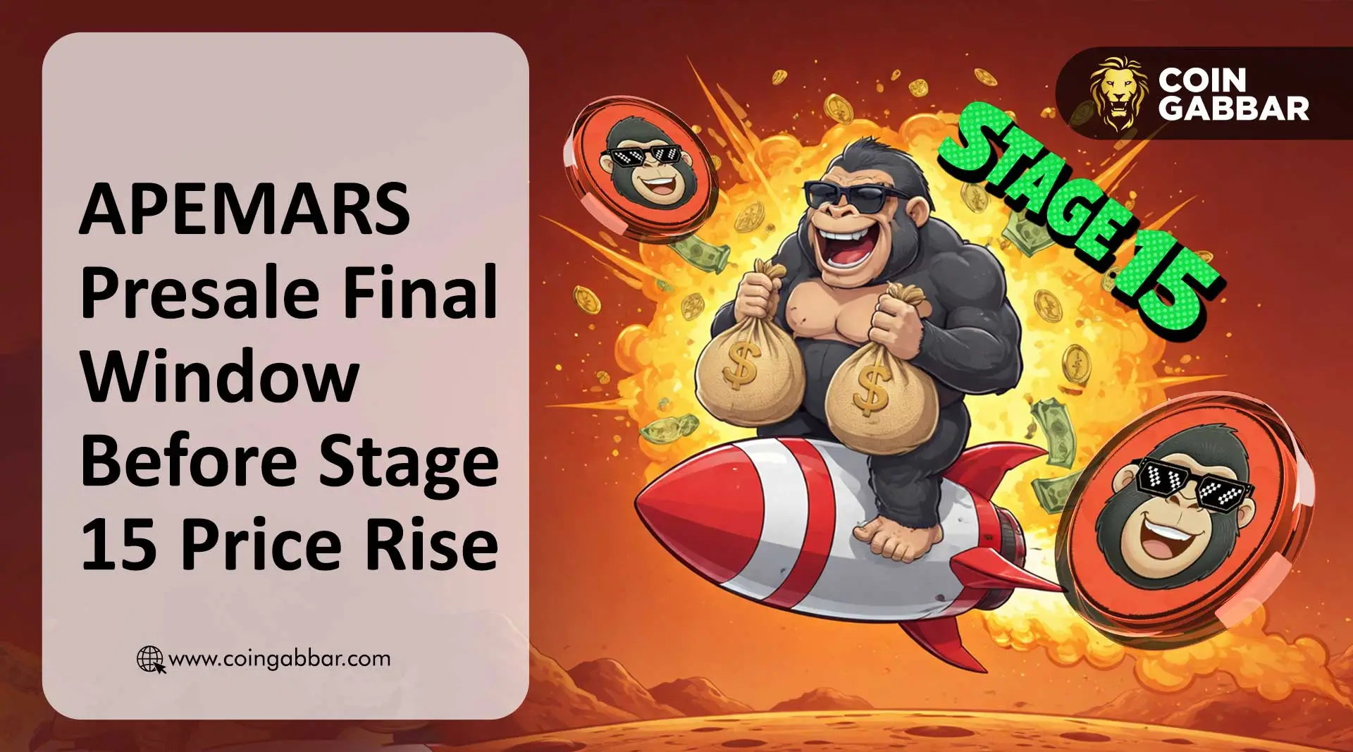 APEMARS Presale Stage 14 dashboard before Stage 15