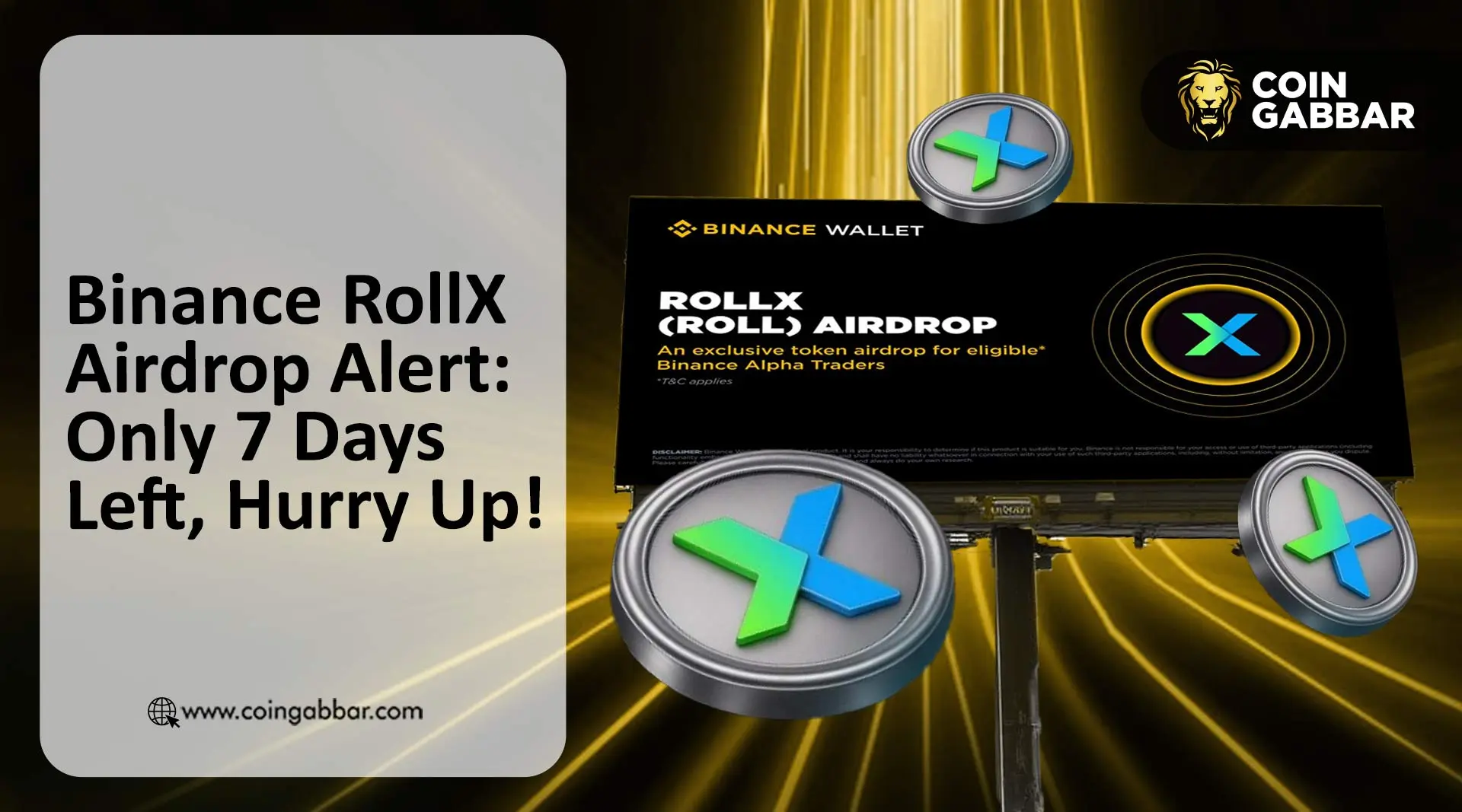 Binance RollX Airdrop Alert: Only 7 Days Left, Hurry Up!
