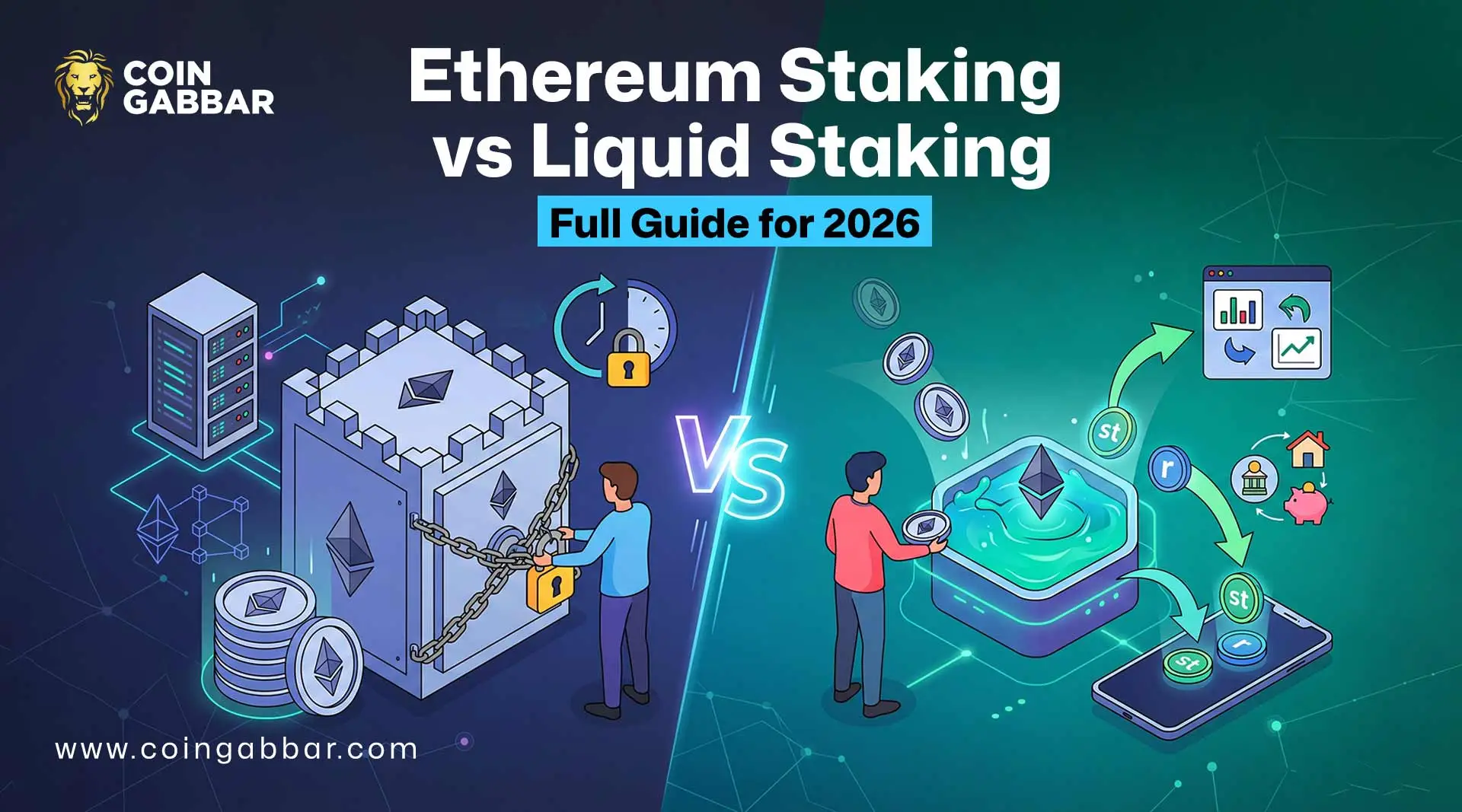 Ethereum staking vs liquid staking 2026 comparison