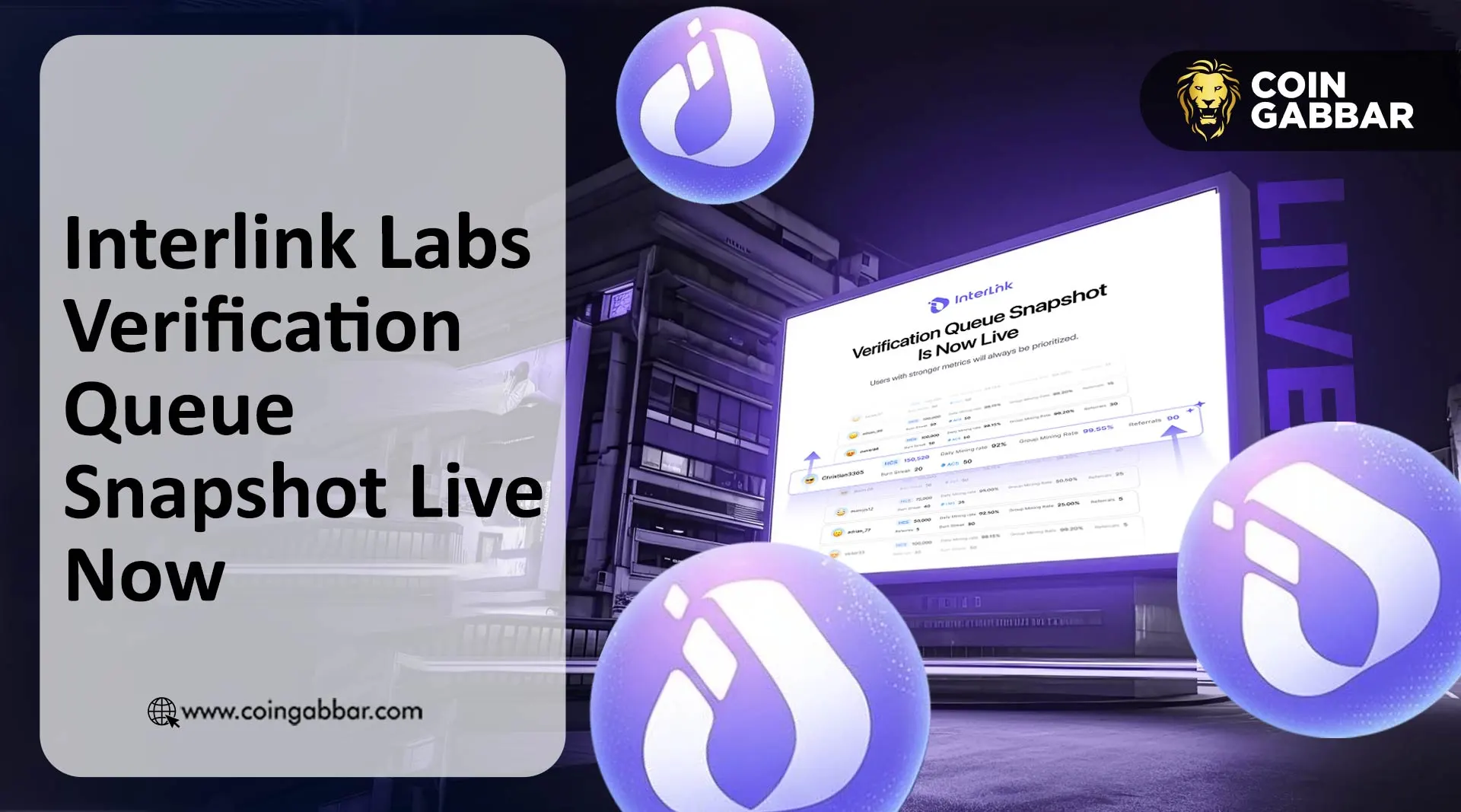 Interlink Network Airdrop Listing: snapshot update