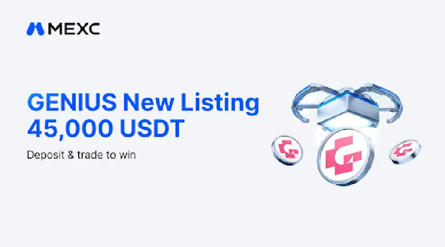 MEXC Launches Genius GENIUS Airdrop+ Event 45,000 USDT