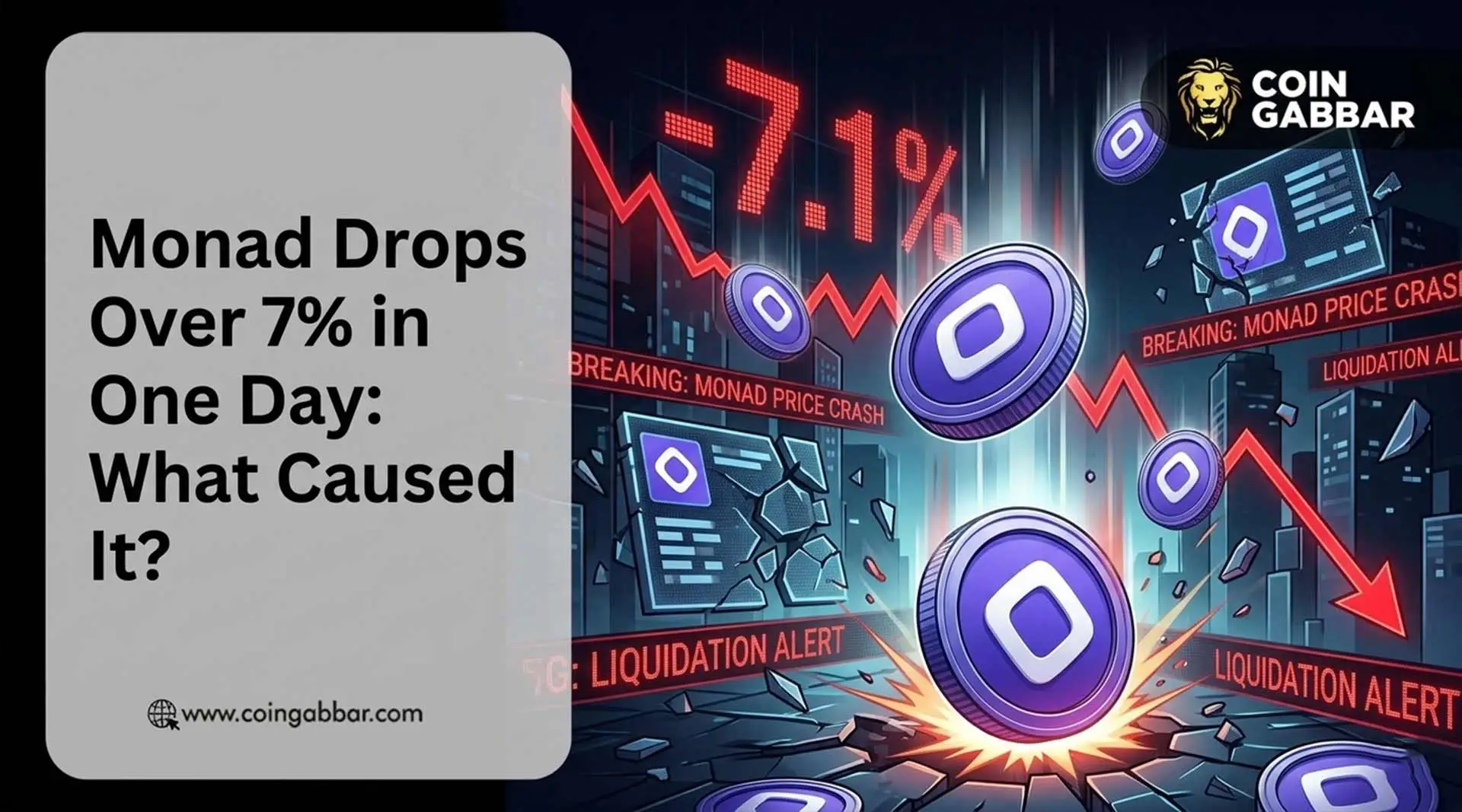 Monad price drop chart after X account suspension