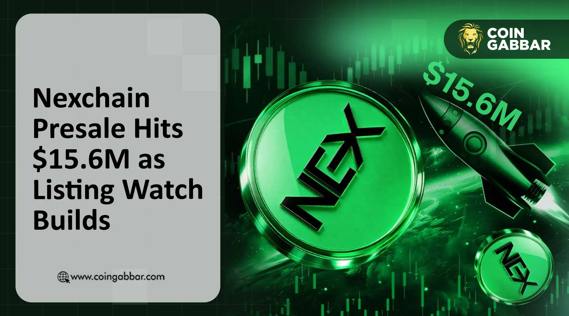 Nexchain presale stage 32 dashboard showing price and funds raised