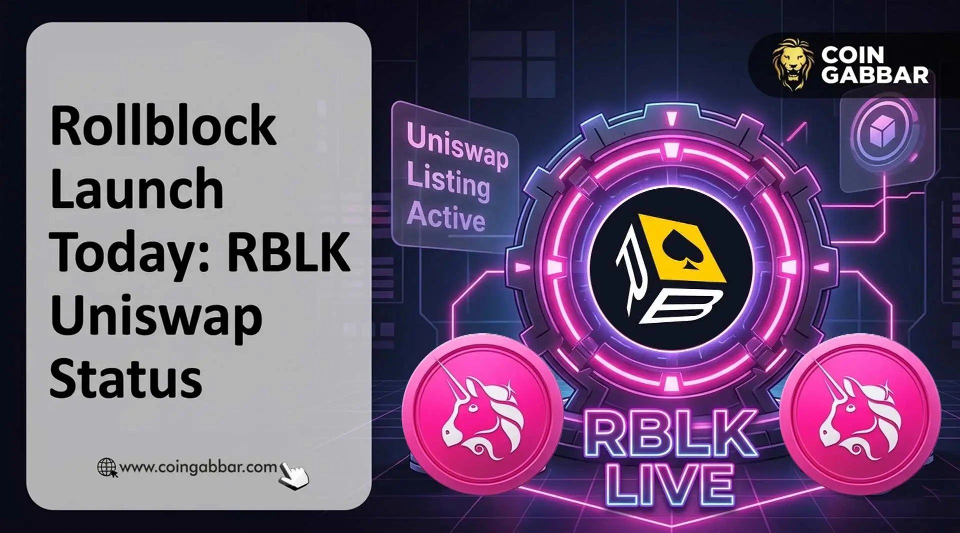 Rollblock launch date April 30 RBLK Uniswap listing update