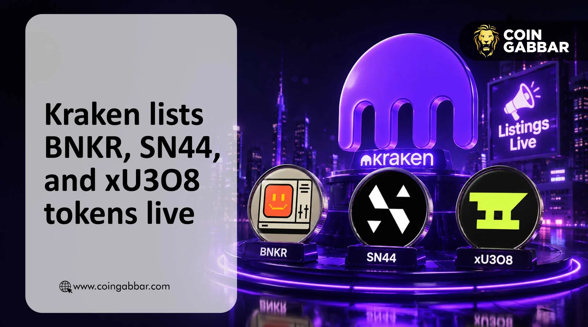 exchange listing news BNKR SN44 and xU3O8 tokens live