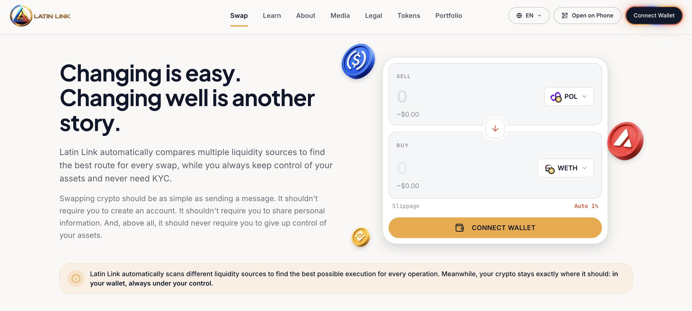 Latin Link Presents a Multichain, Non-Custodial Interface for Swapping Crypto Assets