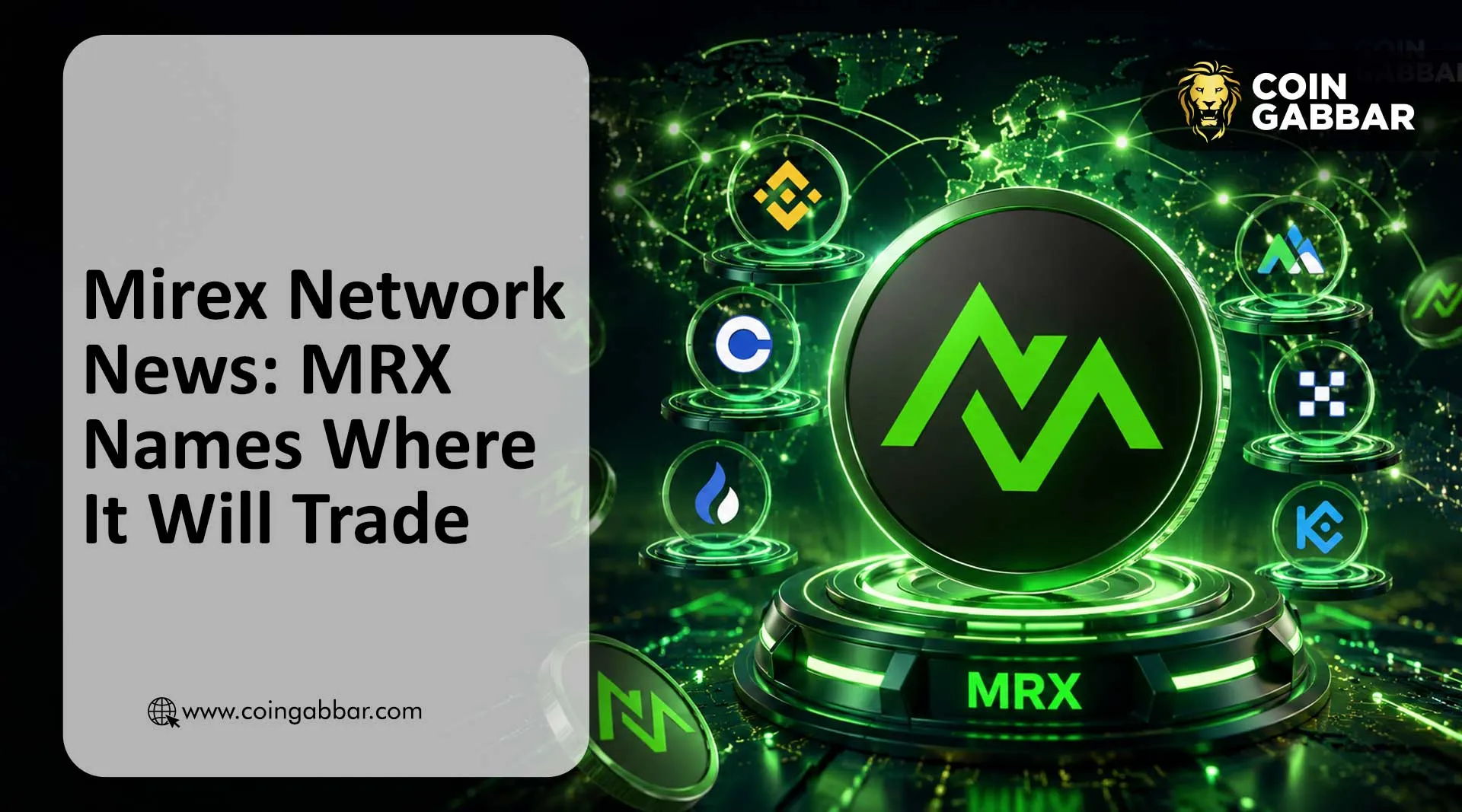 Mirex Network listing news post showing where to trade MRX