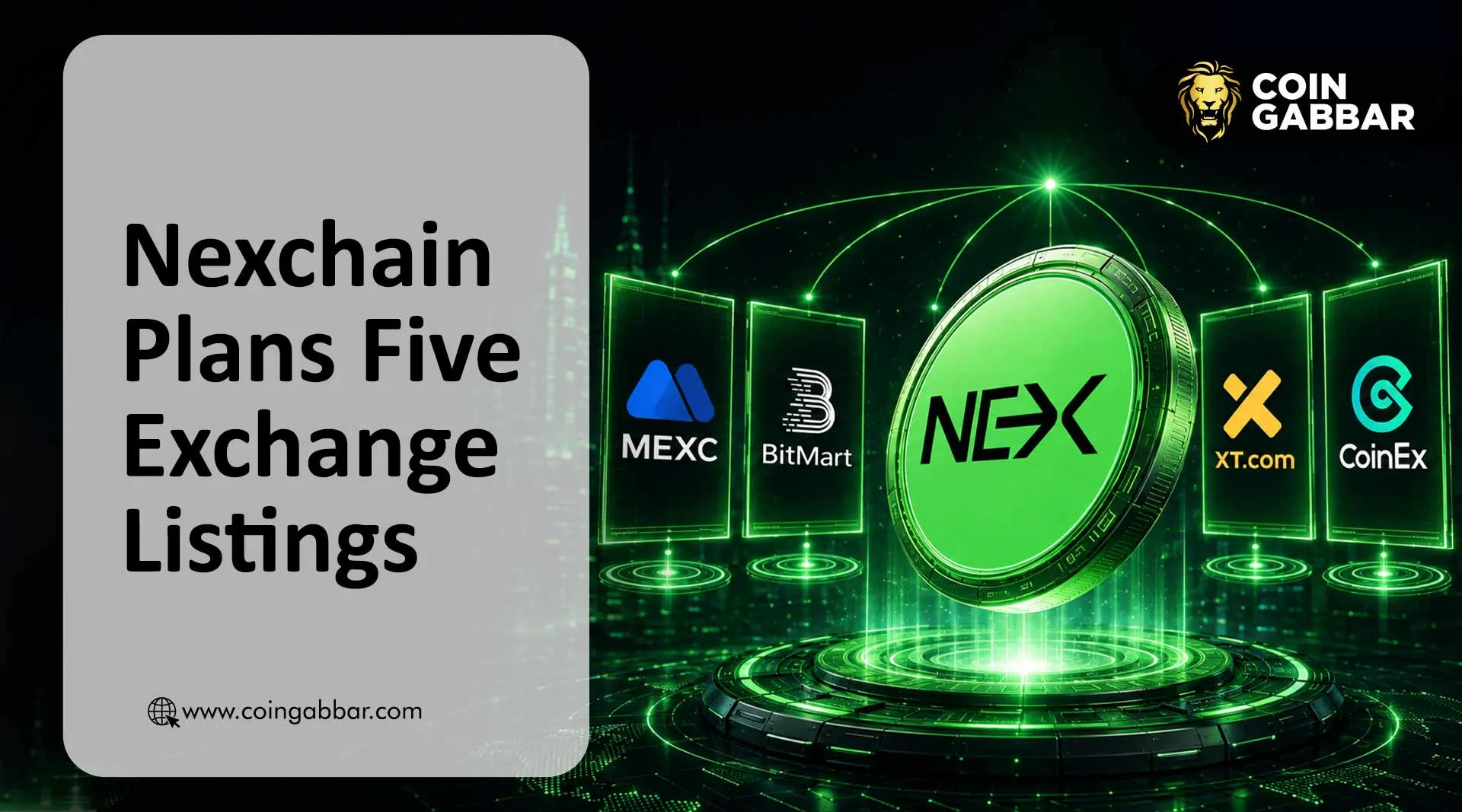 Nexchain Exchange Listing on Five Platforms