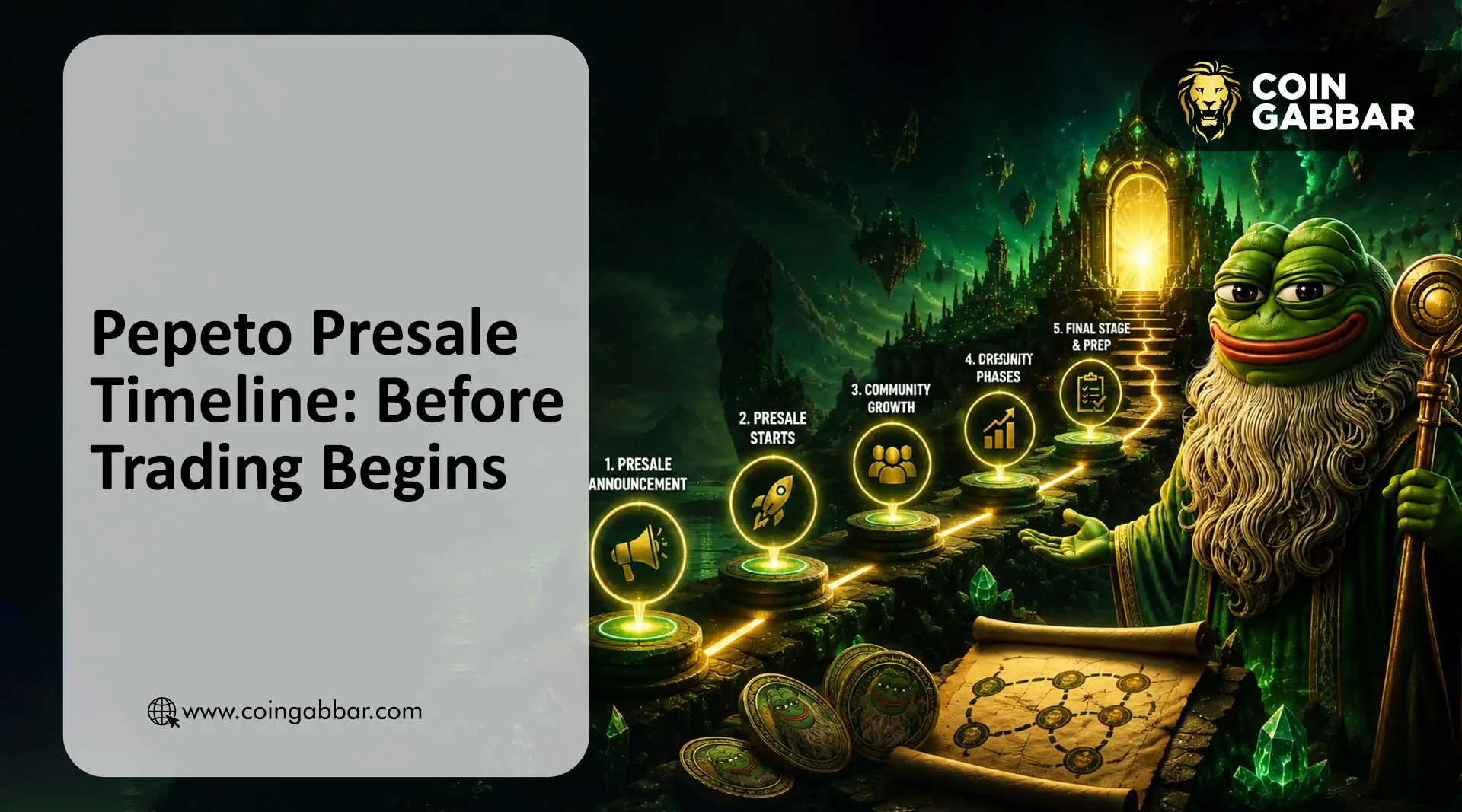 Pepeto presale timeline showing TGE, claims, Uniswap listing