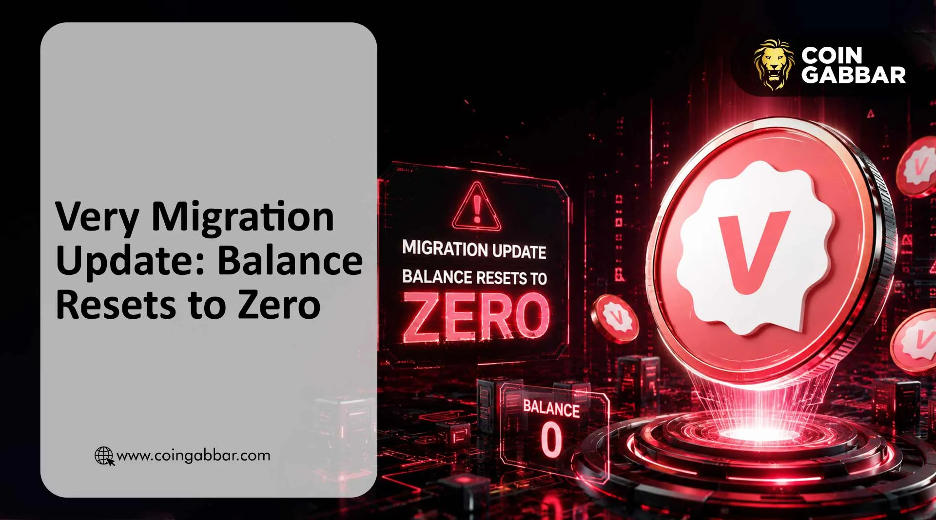 Very Network migration announcement showing balance reset to zero