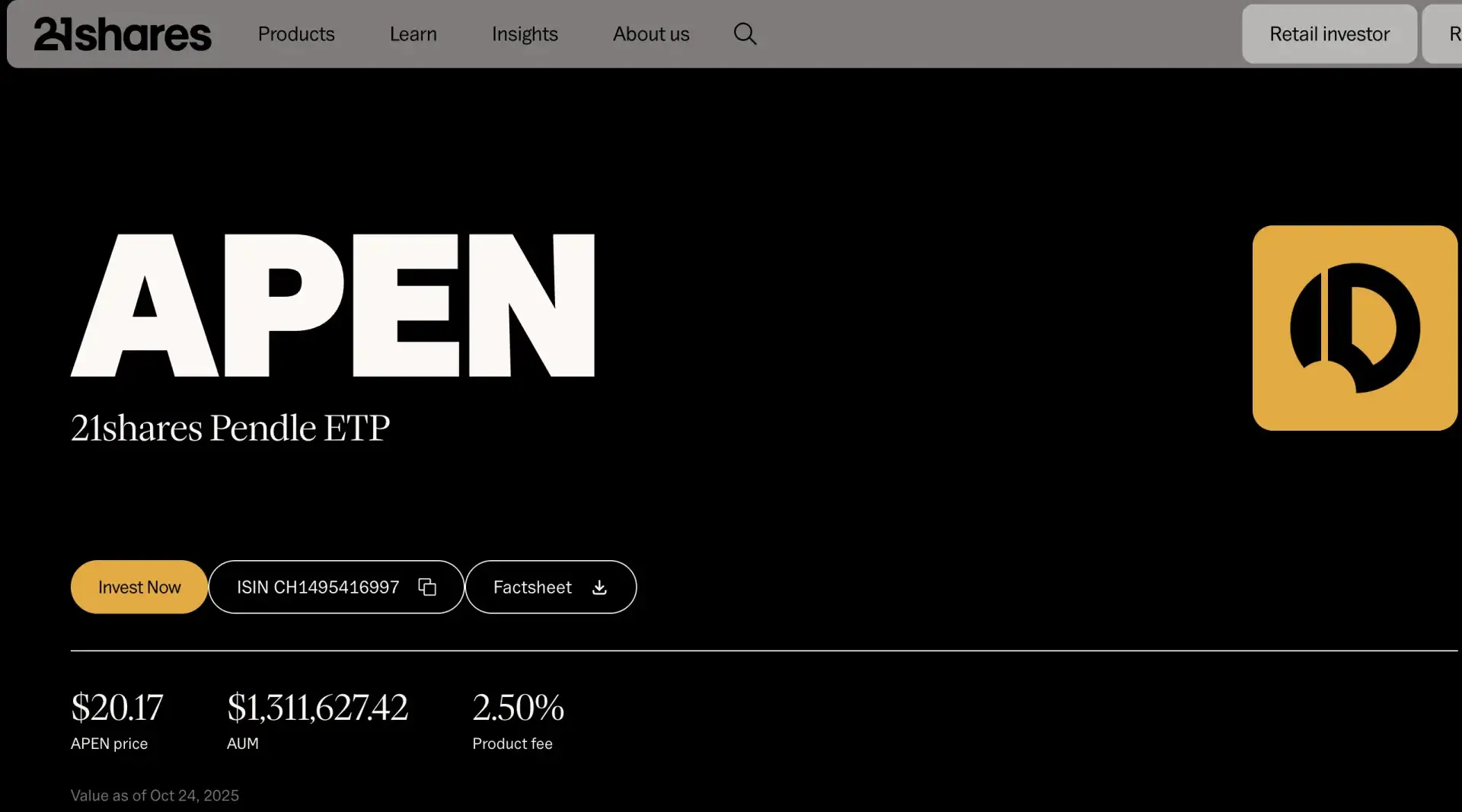 21Shares APEN ETP launch bridges Pendle’s DeFi yield with institutional finance.