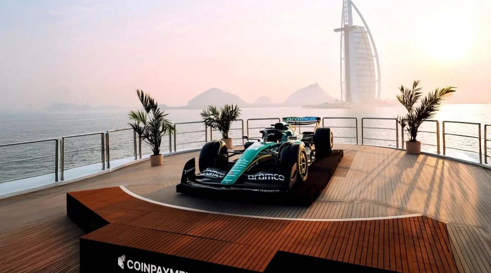 COINPAYMENTS Aston Martin partnership debut on AMR25 F1 car