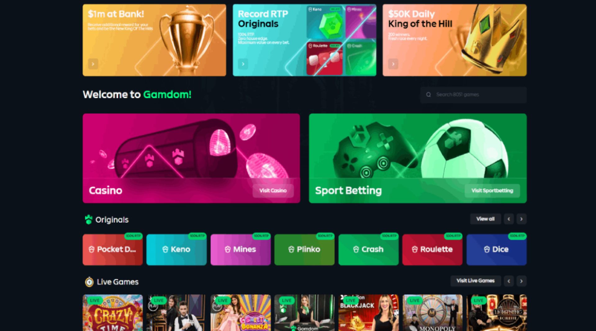 100% RTP Gamdom Originals Zero House Edge Update