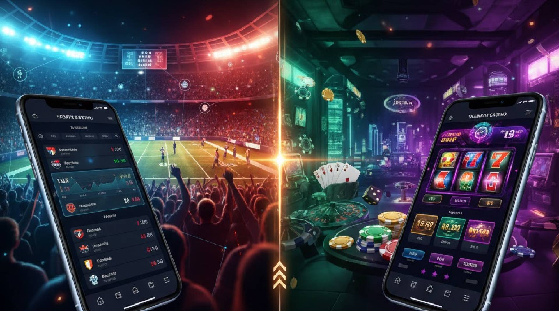 “Online casino vs sports betting comparison chart”