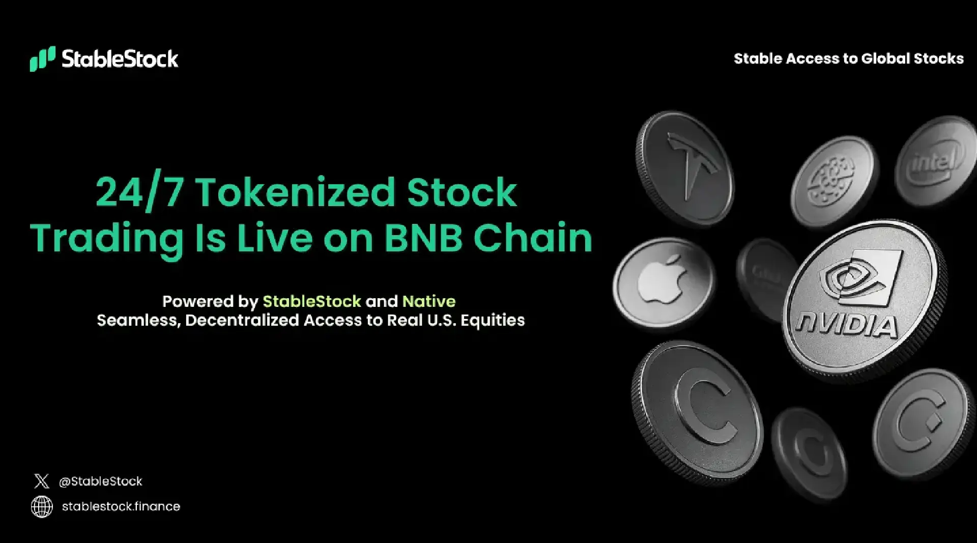 StableStock and Native launch StockFi on BNB Chain for on-chain U.S. stock trading.