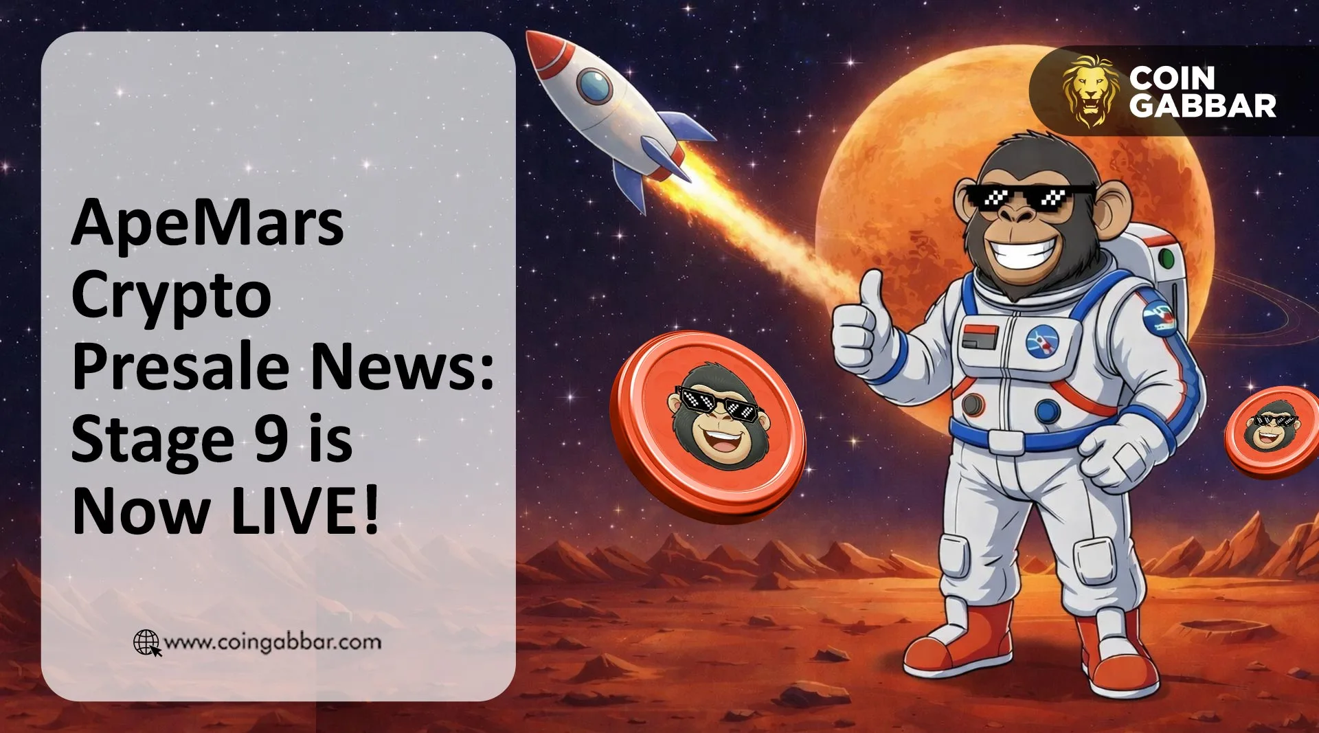 ApeMars Crypto Presale Stage 9 price update and capital raised
